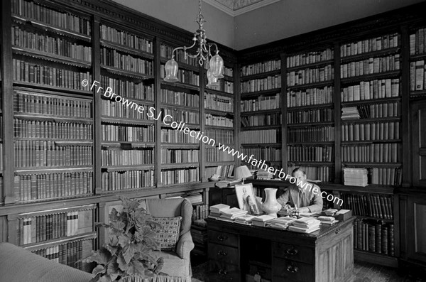 BIRR CASTLE  LORD ROSSE IN HIS STUDY